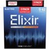 Struny ELIXIR NanoWeb Nickel Plated (9-42) 3pack